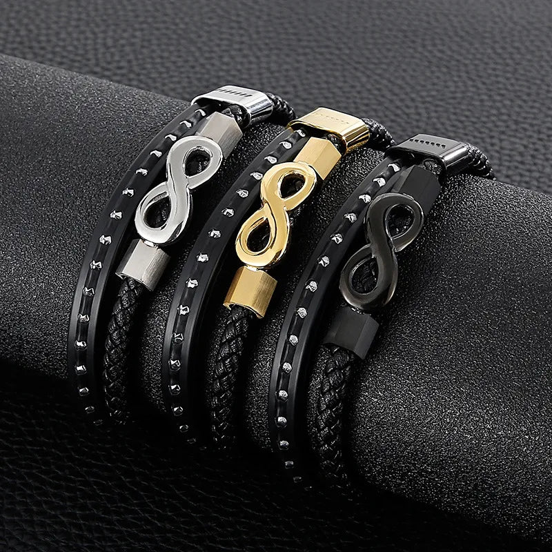 Modern Style Classic Style Geometric Titanium Steel Plating 18K Gold Plated Men's Bangle