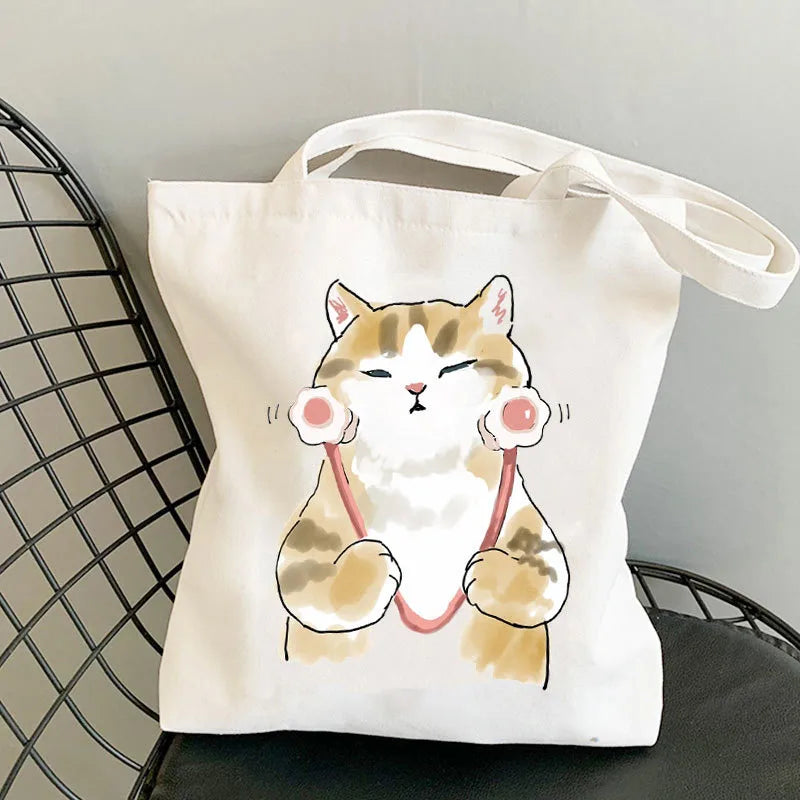 women's cute cat shopping bags