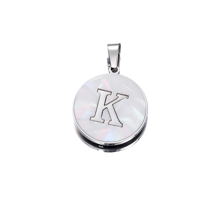 1 Piece 22mm Hole 4~4.9mm 304 Stainless Steel Fritillary Letter Pendant Jewelry Accessories
