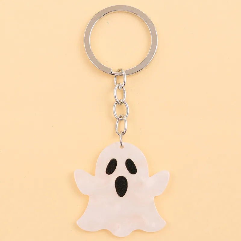 Cartoon Acrylic Keychain Color Block Spider Bat Design Cute Style Personality Hanging Ornament Accessories Halloween Series