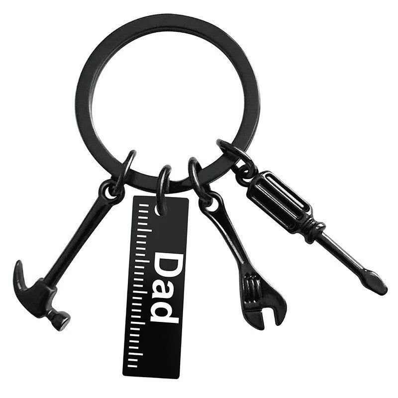 father's day gift letter grandpa papa dad caliper tool stainless steel key ring