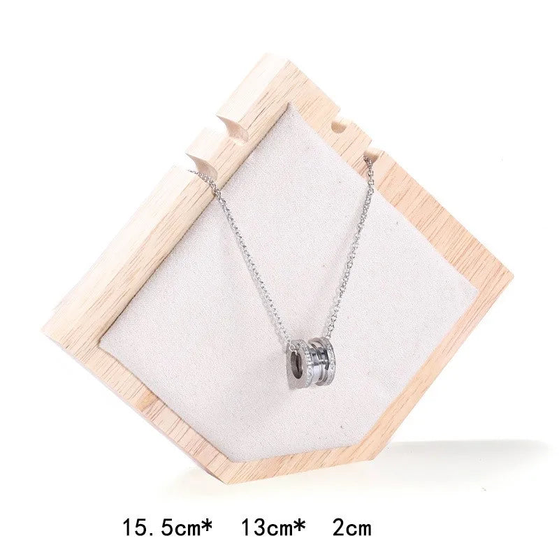 Simple Style Hexagon solid wood Patchwork Jewelry Display