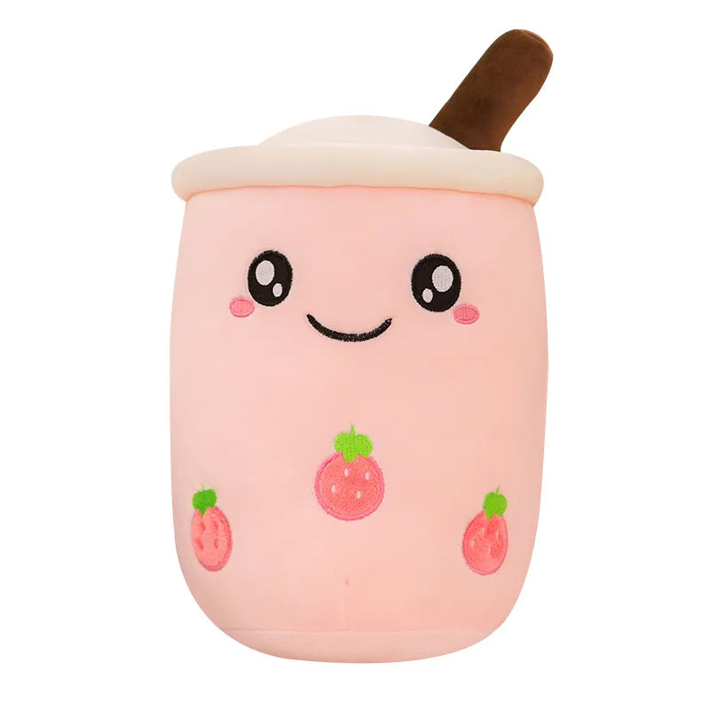 Adorable Plush Toy Milk Tea Doll Fruit Pearl Cushion Simulation Stuffed Doll Soft PP Cotton Material Cute Pillow