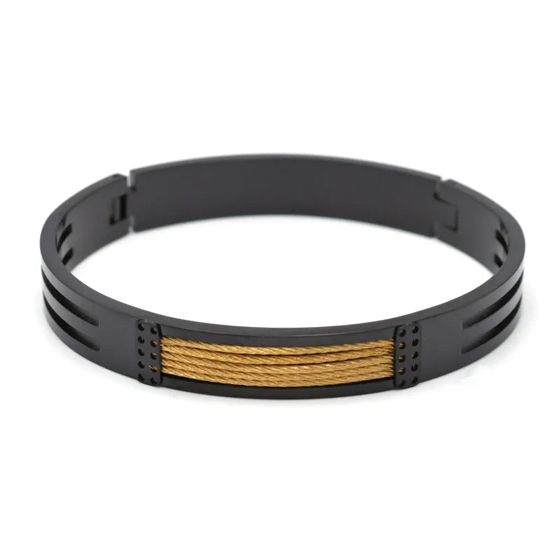 Roman Style British Style Geometric Titanium Steel Men's Bangle Men Cuff & Bangle