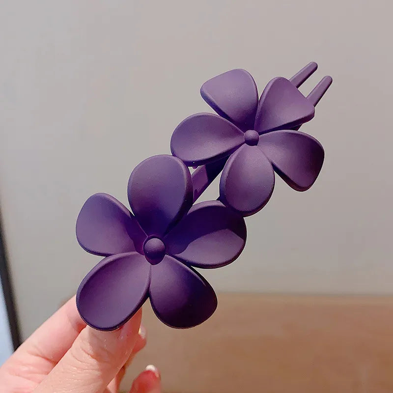 Children's Korean-style new flower clip girls' high-grade back head Headdress Ball head hairpin little girl plate hairpin