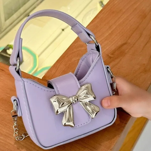 Children's Bag  New Candy Color Bow Mini Handbag Girl's Parent-child Chain Crossbody Bag Red Bag