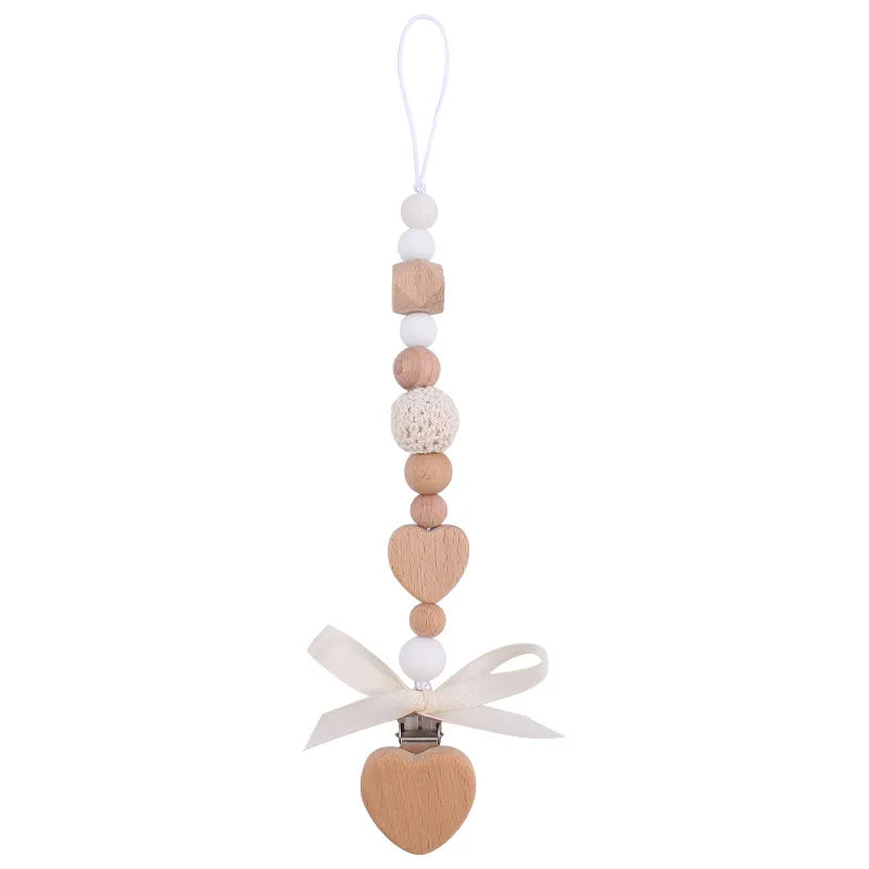 Cute Heart Shape Bow Knot Beech Silica Gel Baby Accessories