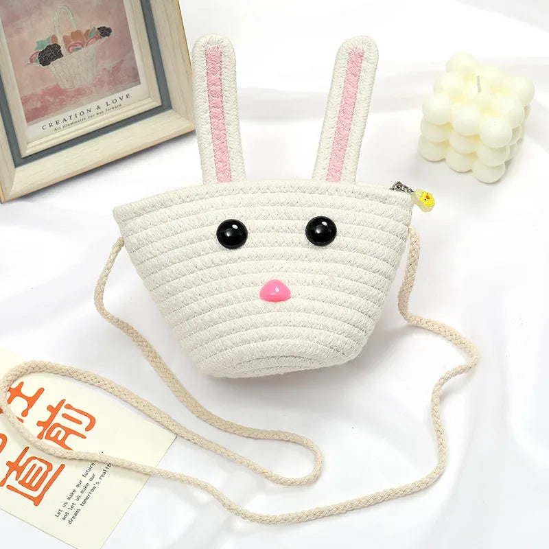 Children's Bag Women's Cute Summer Straw Bag Seaside Woven Bag  New Little Girl Mini Crossbody Coin Purse