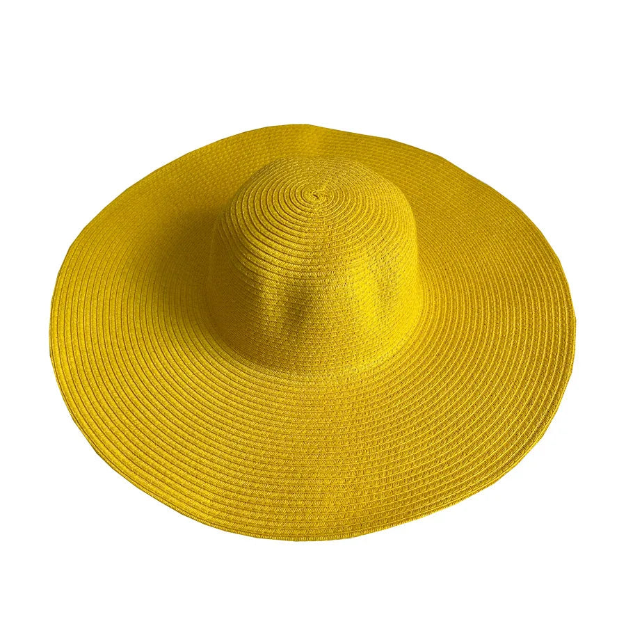 Women's Casual Style Basic Solid Color Big Eaves Straw Hat