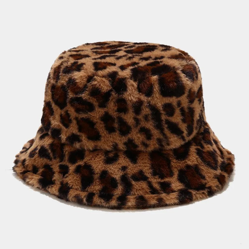 women's fashion leopard wide eaves bucket hat