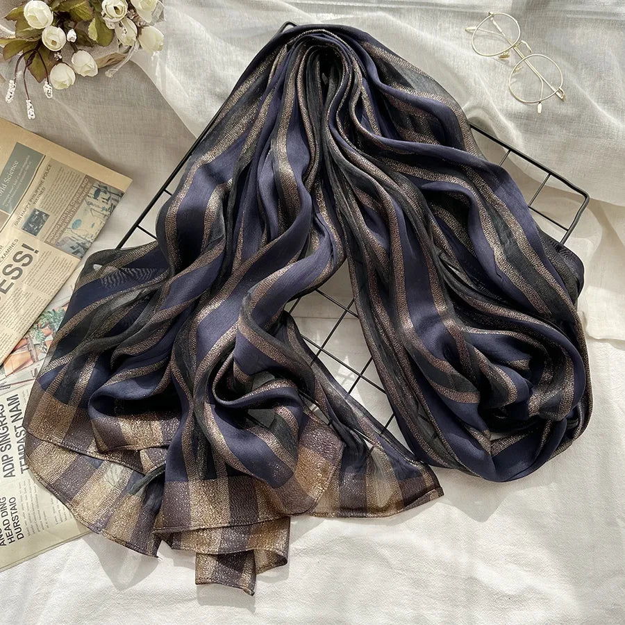 Women's Chinoiserie Ethnic Style Stripe Artificial Cotton  Silk Nylon Silk Scarf