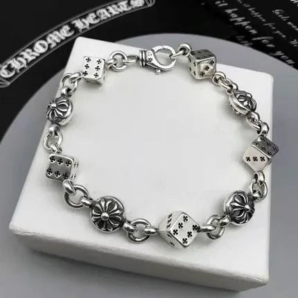 Aggressive Cross Bracelet Men's Trendy  Retro Bracelet Thick