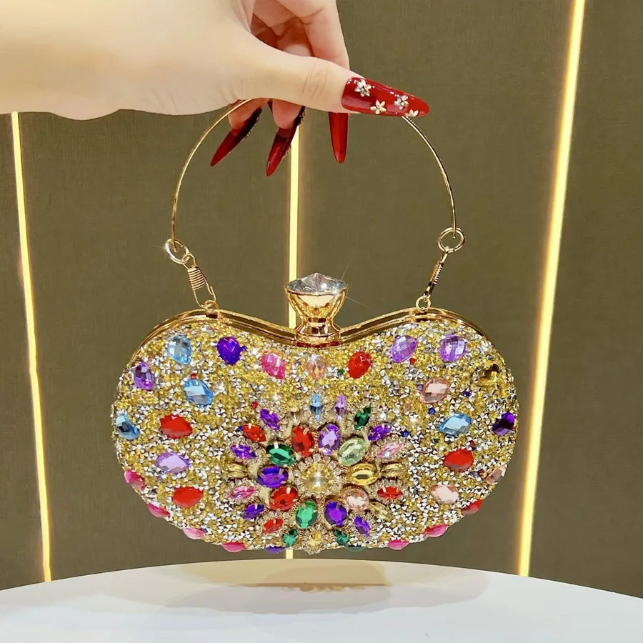 New Fashionable Diamond Embedded Handbag Lightweight Luxury Single Shoulder Crossbody Bag For Ladies Evening Party