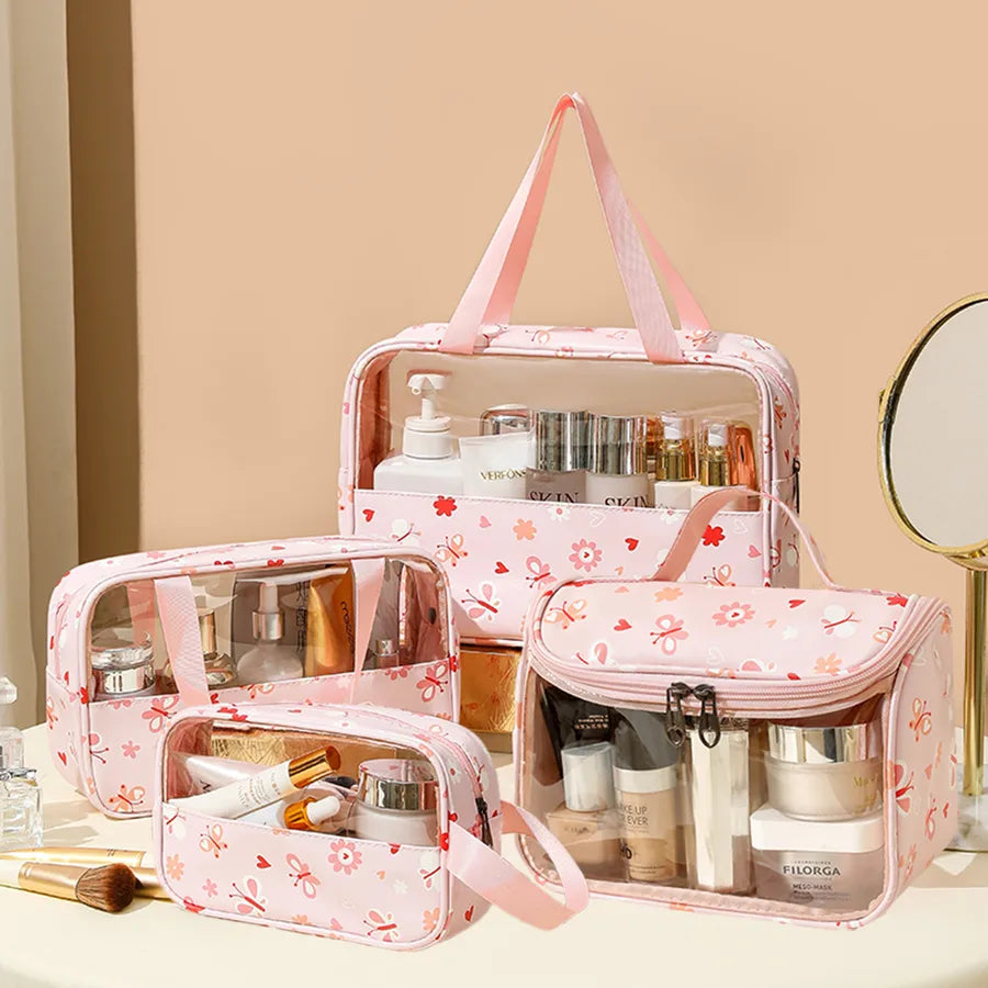 cute pastoral solid color pu leather makeup bags