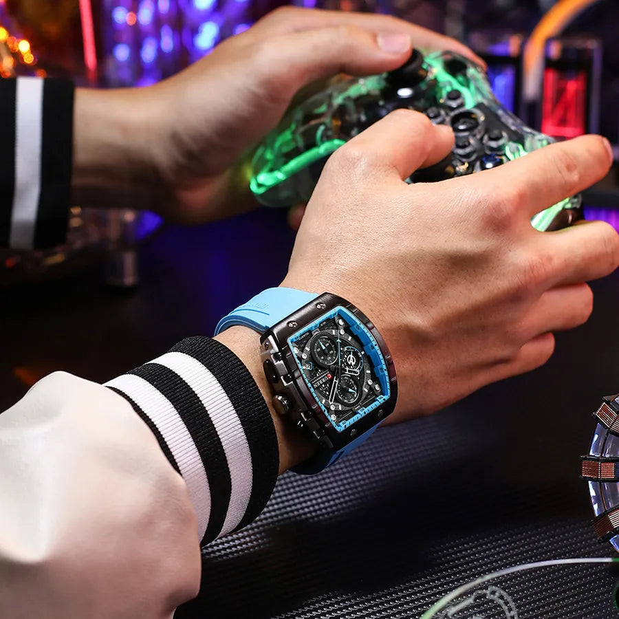CURREN Karin 8442 Men's Waterproof Six-pin Quartz Calendar Tape Men's Multi-function Wristwatch Men's Watch