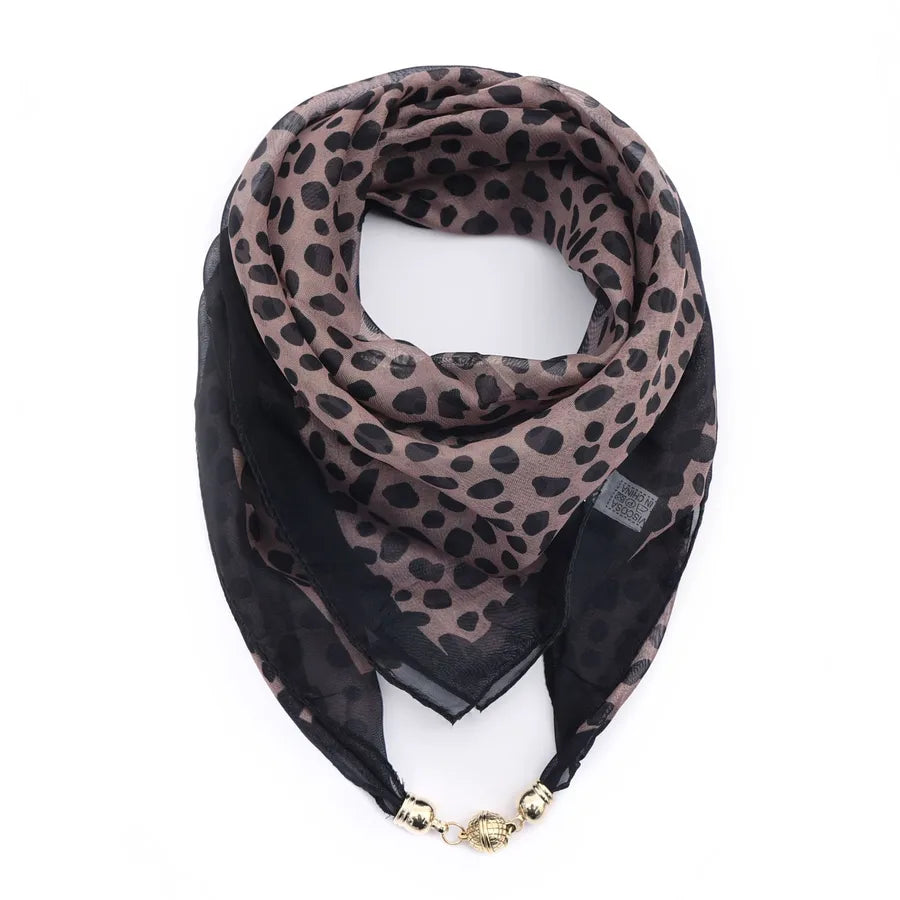 Women's Classic Style Splicing Polka Dots Flower Polyester Printing Silk Scarf