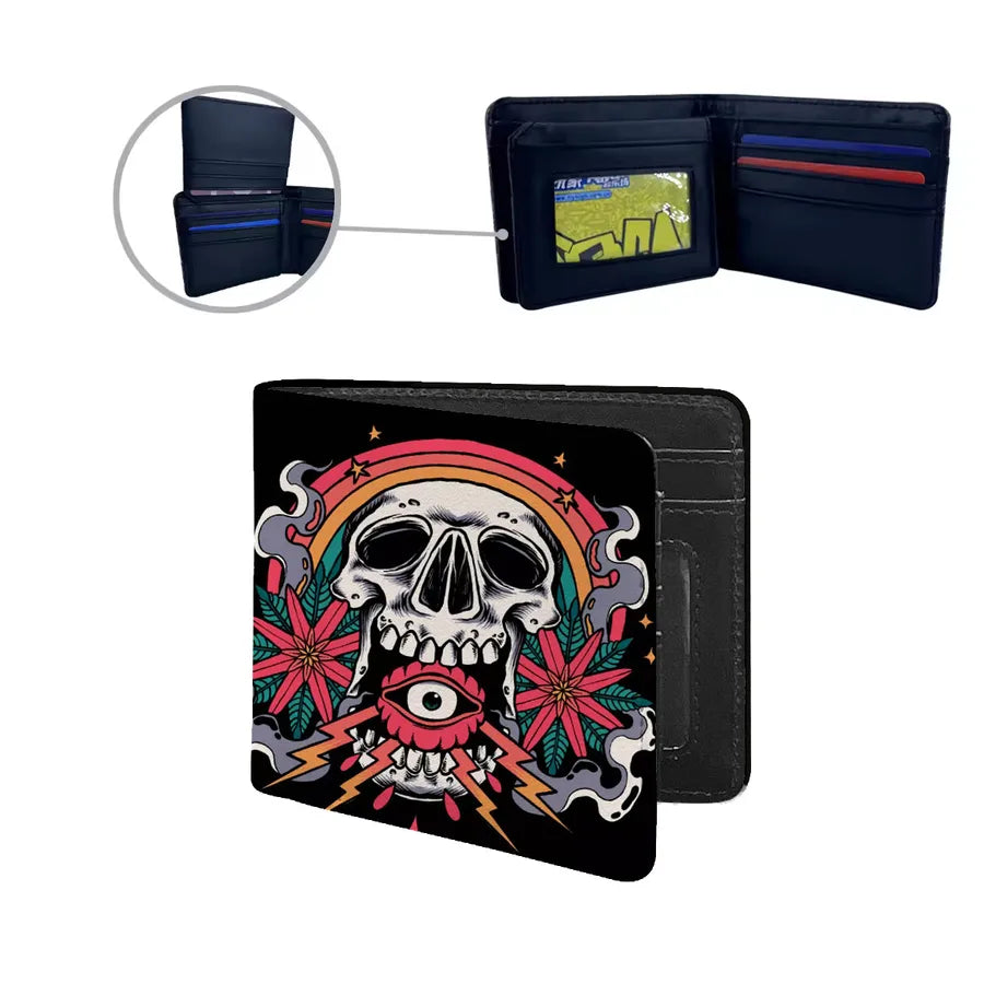 Men's Skull Pu Leather Flip Cover Wallets