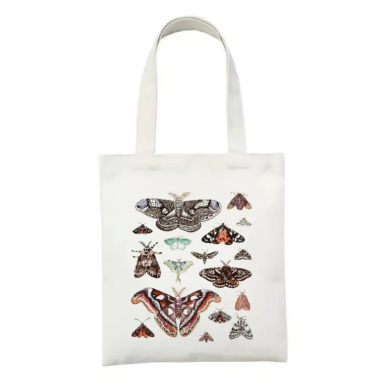 women's simple style artistic animal mushroom butterfly shopping bags