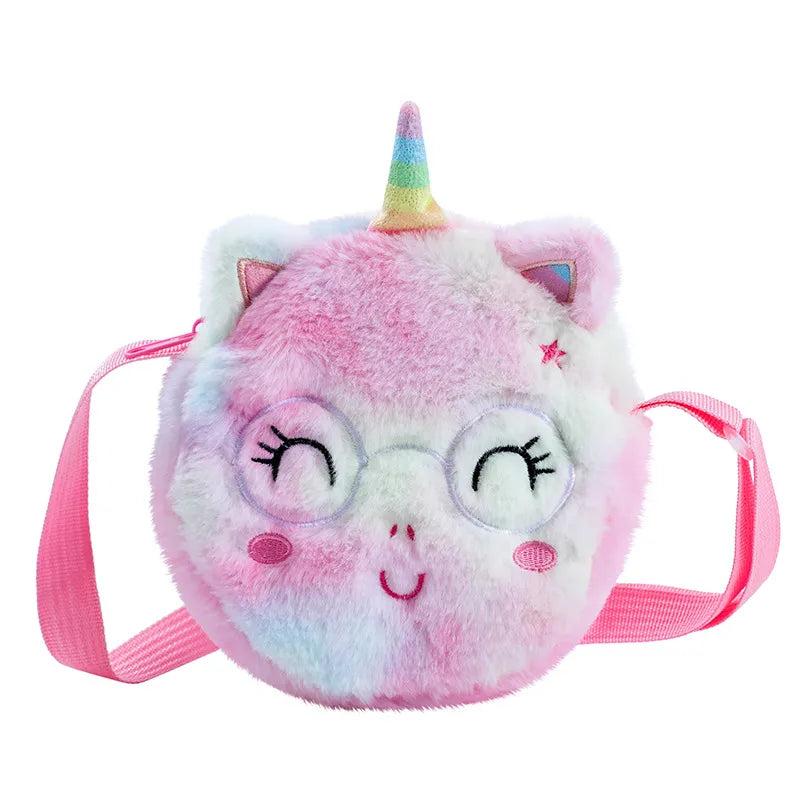 New Spot Cartoon Plush Shoulder Bag Children's Cute Crossbody Bag Kindergarten Little Princess Coin Purse