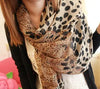 women's fashion leopard chiffon patchwork silk scarves