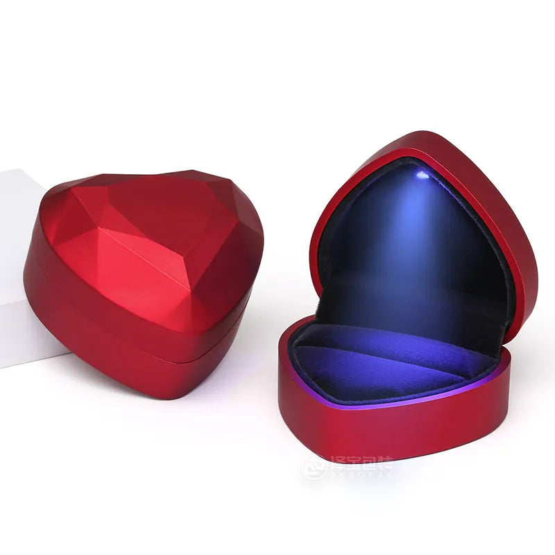 Spot love Led ring box new high-grade red pendant box jewelry storage box wholesale jewelry box small