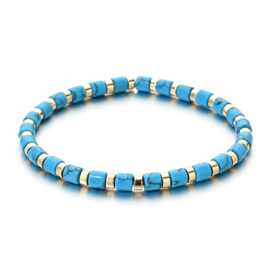 Ethnic Style Geometric natural stone Agate Beaded Chain Bracelets In Bulk