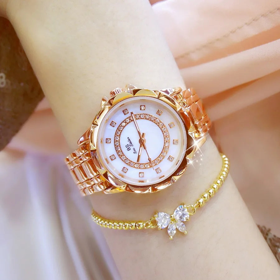Simple Style Classic Style Solid Color Jewelry Buckle Quartz Women's Watches