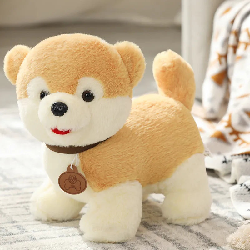 Small Size Teddy Shiba Inu Pomeranian Plush Dolls Realistic Dog Toy Soft PP Cotton Sleeping Companion Dolls For Children