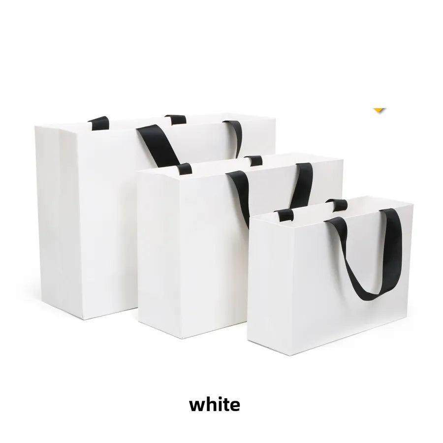 Gift Paper Bag Blank Clothing Handbag Kraft Paper Handbag Thread Rope Enterprise Advertising Bag Printing