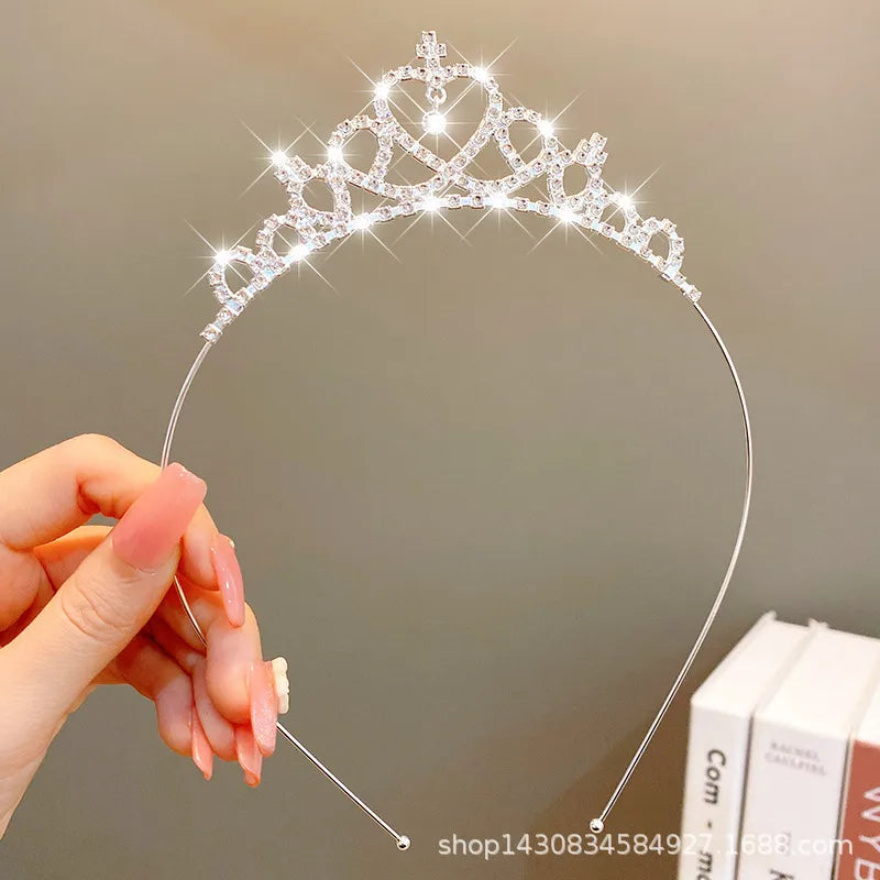 cute crown artificial crystal inlay artificial gemstones crown 1 piece