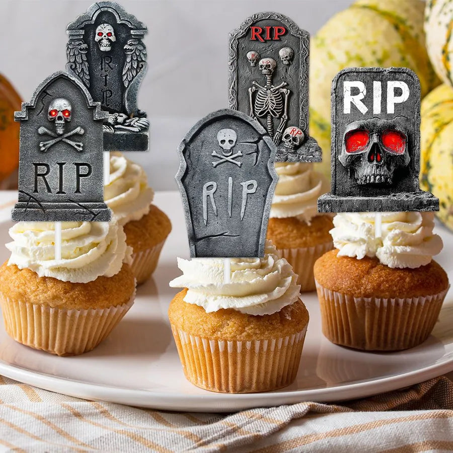 New Halloween Decoration Props Terror Party Flags Cake Paper Cups Graveyard Flag Banners Party Supplies Accessories