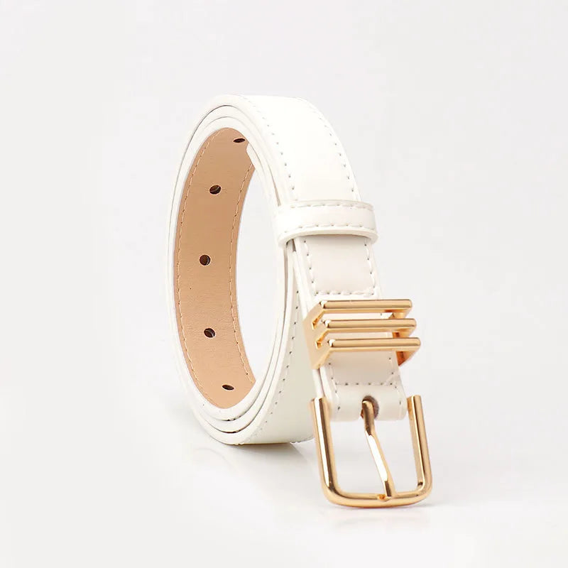 Basic Simple Style Solid Color Imitation Leather Alloy Unisex Leather Belts