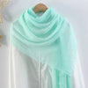Hot selling solid color pleated cotton and linen scarf  women's bag headscarf crumpled hair fringe bubble scarf women's scarf cover head