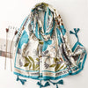 women's fashion leaf flower polyester silk scarves