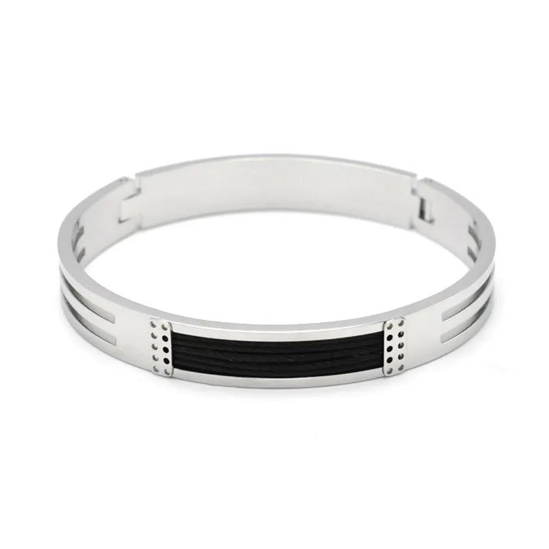 Roman Style British Style Geometric Titanium Steel Men's Bangle Men Cuff & Bangle