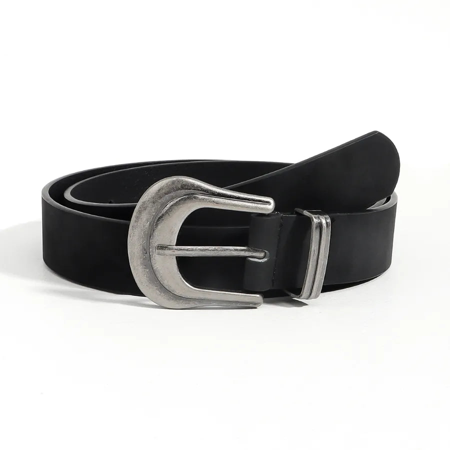 Casual Elegant Classic Style Geometric Pu Leather Plating Women's Leather Belts
