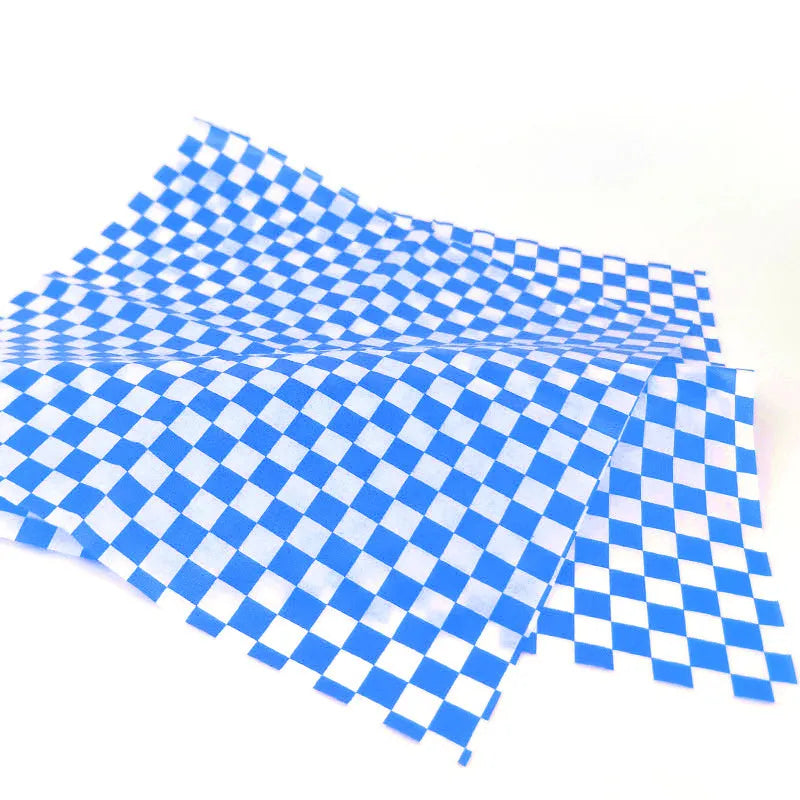 Factory Wholesale Plaid Printing Oil-proof Paper Hamburger Paper Bread Cushion Paper Dining Plate Cushion Paper Sandwich Wrapping Paper