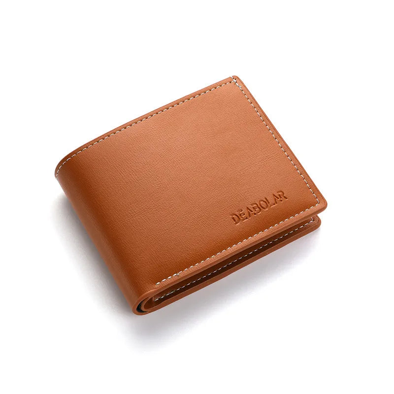 men's solid color pu leather open wallets