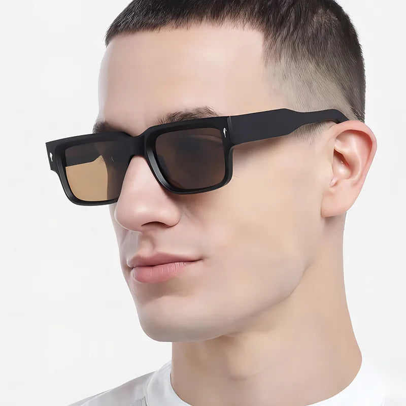 Simple Style Streetwear Solid Color Pc Square Full Frame Men's Sunglasses