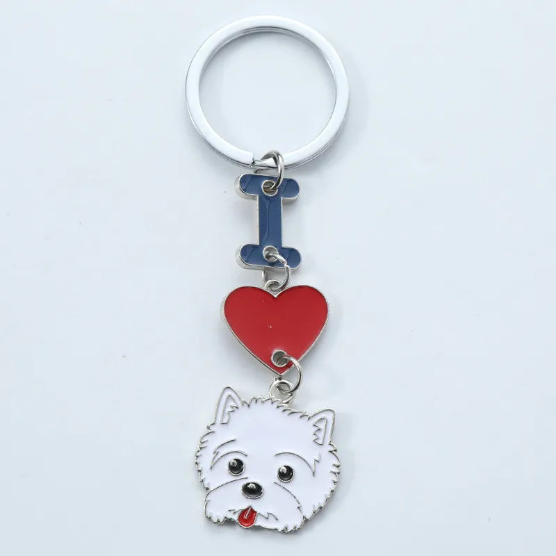 1 Piece Cute Letter Dog Heart Shape Zinc alloy Unisex Slip-on Keychain