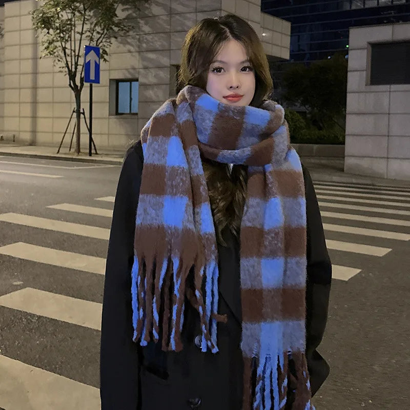 Unisex Casual Simple Style Classic Style Lattice Imitation cashmere Scarf