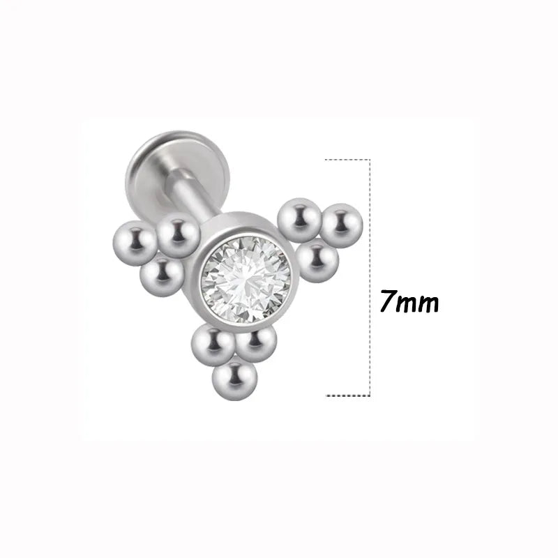 1 Piece Lip Rings Simple Style Classic Style Solid Color 316L Stainless Steel  G23 Titanium Ear Cartilage Rings & Studs
