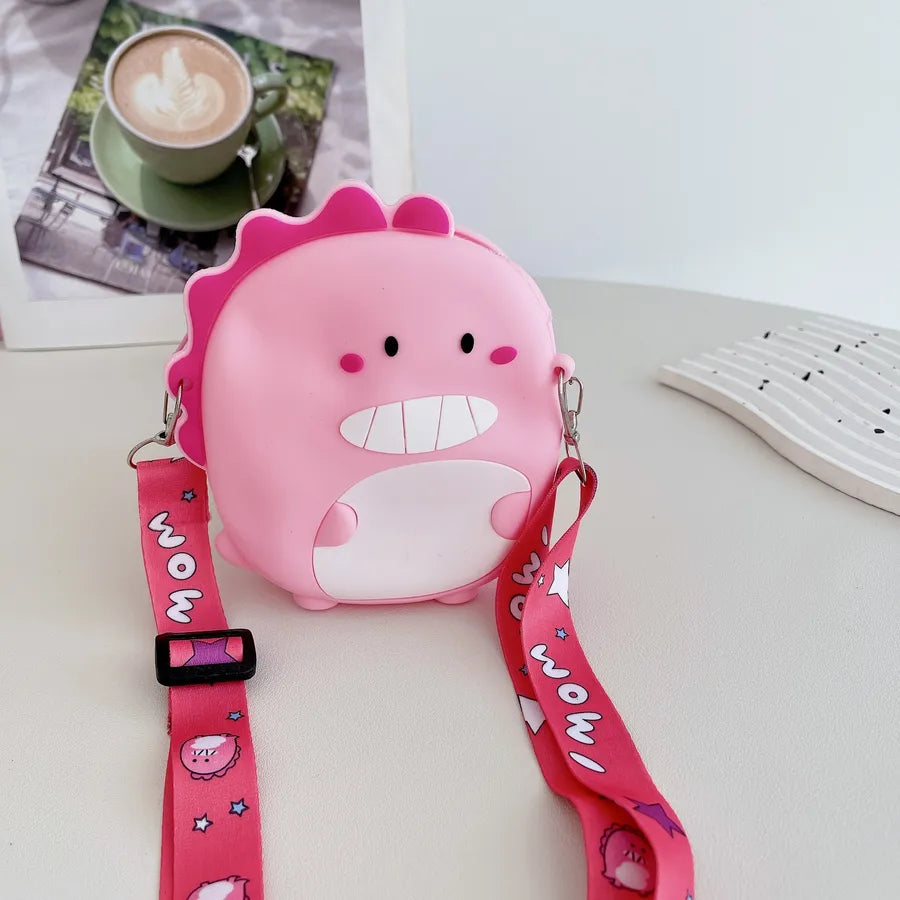 Internet Celebrant Mini New Cute Silicone Dinosaur Small Bag Women's Children's Shoulder Bag Crossbody Bag Mobile Phone Bag Coin Purse