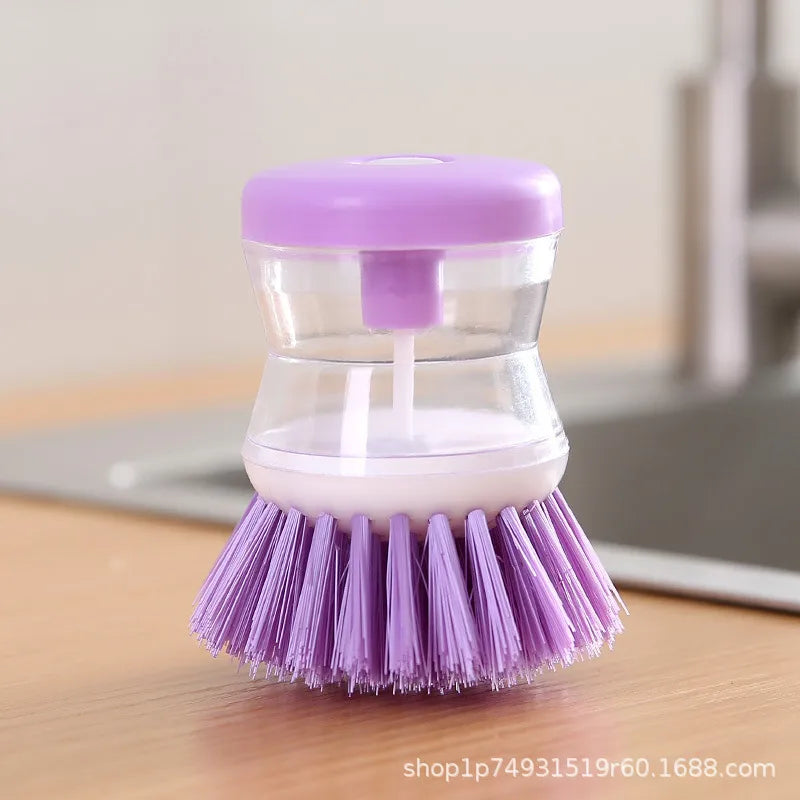 Kitchen Brush Pot Artifact Hydraulic Wash Pot Brush Non-stick Oil Dishwashing Brush Cleaning Brush Liquid Pot Brush Household Cleaning Brush
