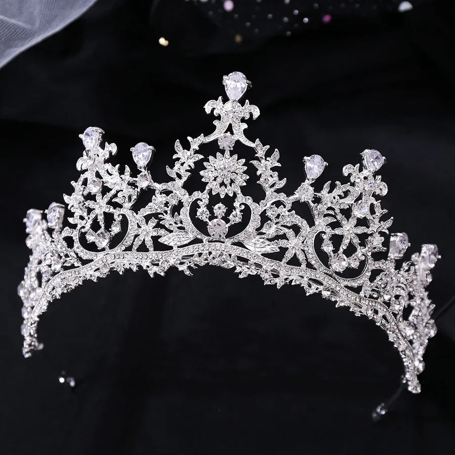 fashion geometric alloy inlay rhinestones crown 1 piece