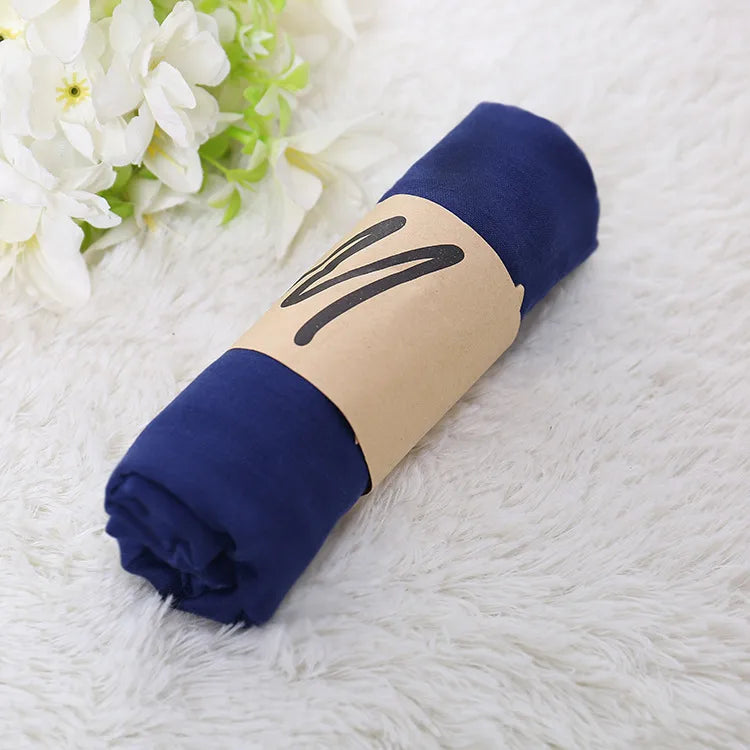 Unisex Simple Style Solid Color cotton and linen Scarf