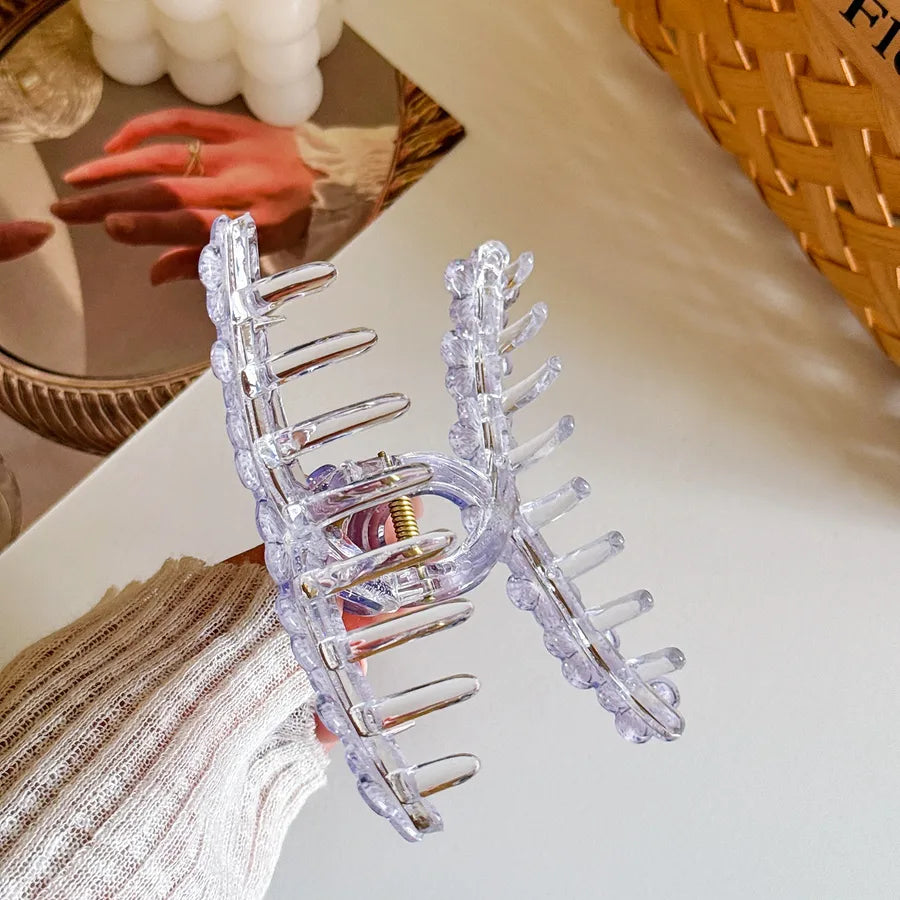 Large Dopaamine Flower Hair Clip Women's Stylish Acrylic Hair Accessories Versatile Shark Clamp Multi-Functional Hair Grips
