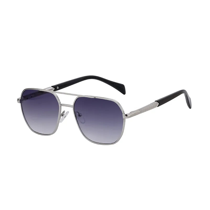 Simple Style Solid Color Pc Gradient Tinted Lenses Square Full Frame Men's Sunglasses
