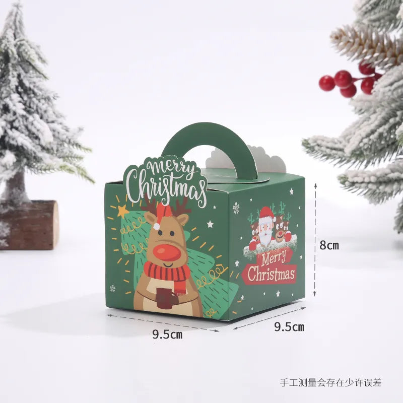 New Christmas Apple Box Handheld Peaceful Fruit Packaging Box Cartoon Christmas Gift Color Box Biscuit Candy Packaging