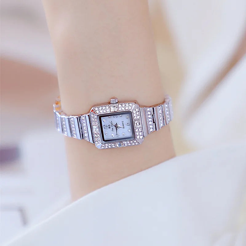 Classic Style Shiny Solid Color Jewelry Buckle Quartz Watch